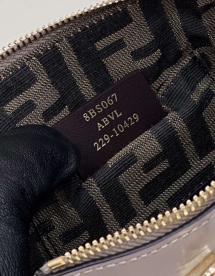Fendi 8BS067 By The Way Mini Small Boston bag in mint Gray leather - Default Title - View 7