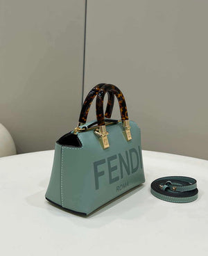 Fendi 8BS067 By The Way Mini Small Boston bag in mint green leather - Default Title - View 2
