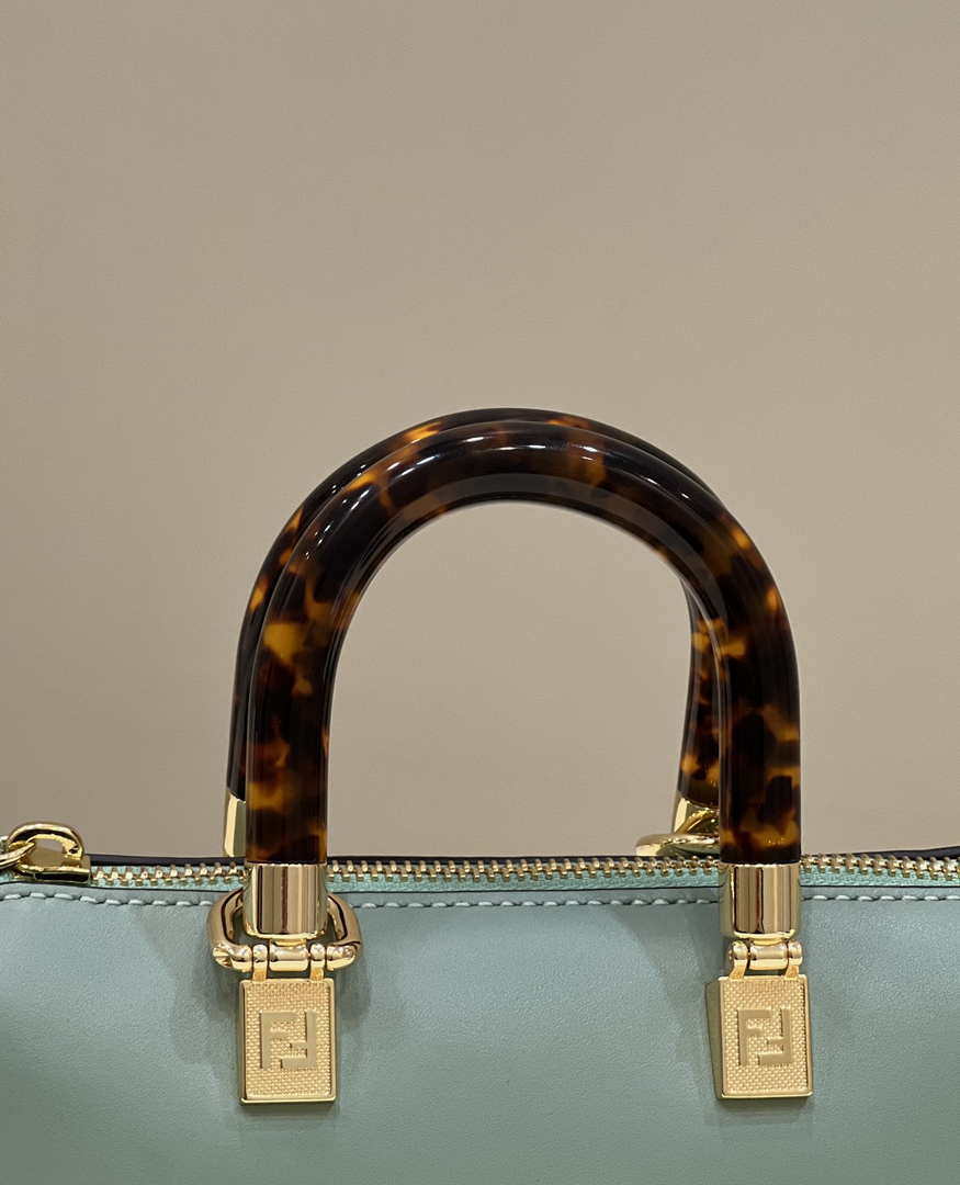 Fendi 8BS067 By The Way Mini Small Boston bag in mint green leather