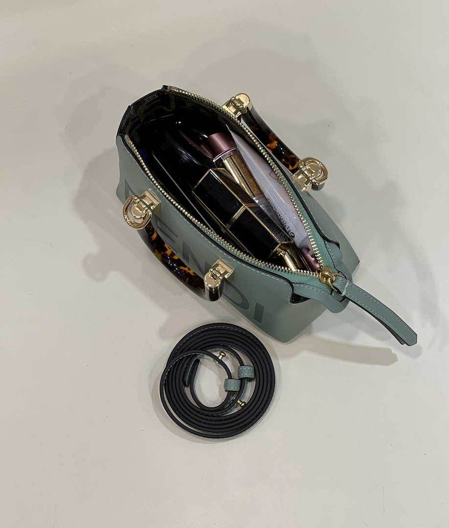 Fendi 8BS067 By The Way Mini Small Boston bag in mint green leather