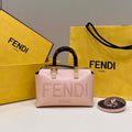 Fendi 8BS067 By The Way Mini Small Boston bag in mint Pink leather - Default Title - View 1