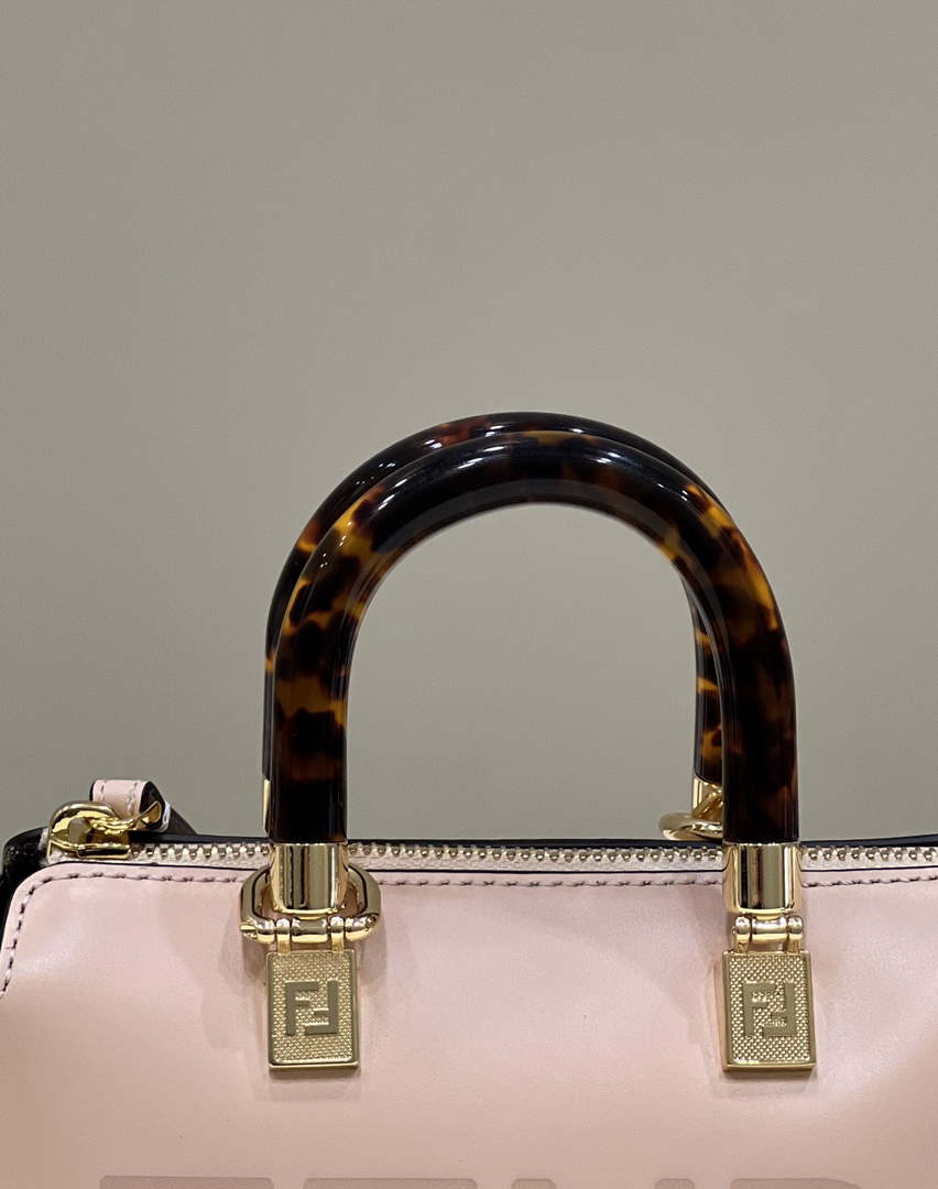 Fendi 8BS067 By The Way Mini Small Boston bag in mint Pink leather