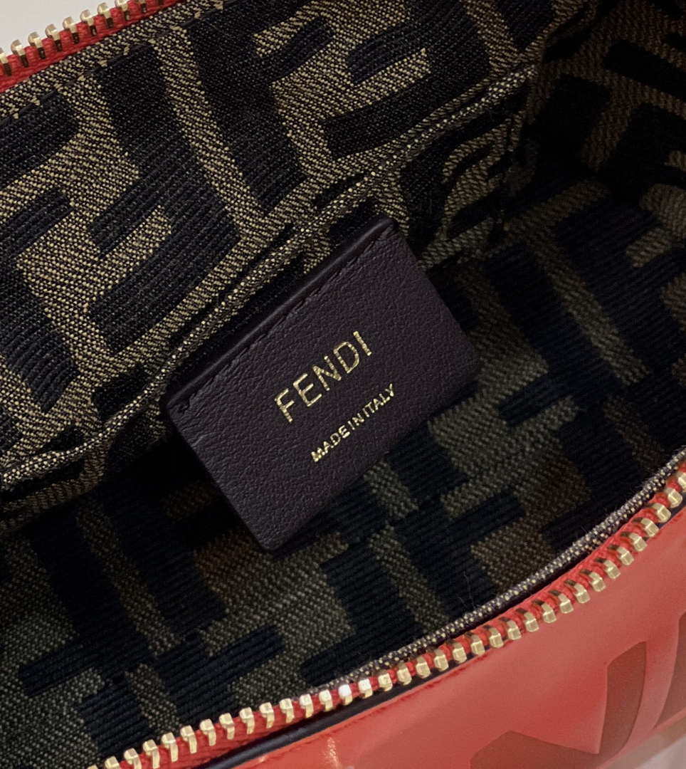 Fendi 8BS067 By The Way Mini Small Boston bag in mint Red leather