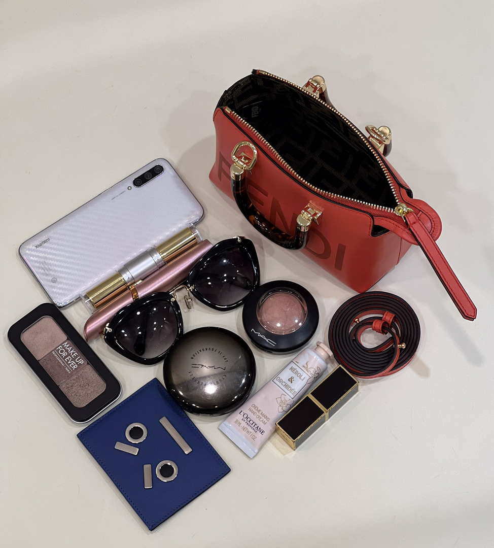 Fendi 8BS067 By The Way Mini Small Boston bag in mint Red leather - Default Title - View 7