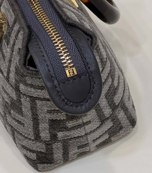 Fendi 8BS067 By The Way Mini Small Boston Jacquard FF fabric bag Dark Gray - Default Title - View 5