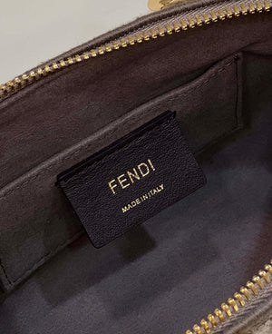 Fendi 8BS067 By The Way Mini Small Boston Jacquard FF fabric bag Gray - Default Title - View 6