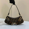 Fendi 8BS068 O¡¯Lock Swing Brown and fox fur pouch 8573 - Default Title - View 1
