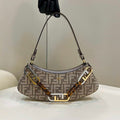 Fendi 8BS068 O¡¯Lock Swing Gray and fox fur pouch 8573 - Default Title - View 1
