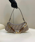 Fendi 8BS068 O¡¯Lock Swing Gray and fox fur pouch 8573