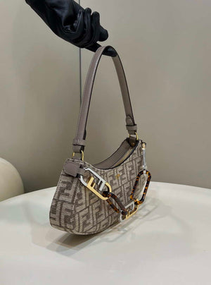 Fendi 8BS068 O¡¯Lock Swing Gray and fox fur pouch 8573 - Default Title - View 3