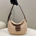 Fendi 8BS069 Fendi Beige raffia bag Croissant bag 8373 - Default Title - View 1