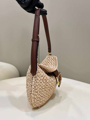 Fendi 8BS069 Fendi Beige raffia bag Croissant bag 8373 - Default Title - View 3