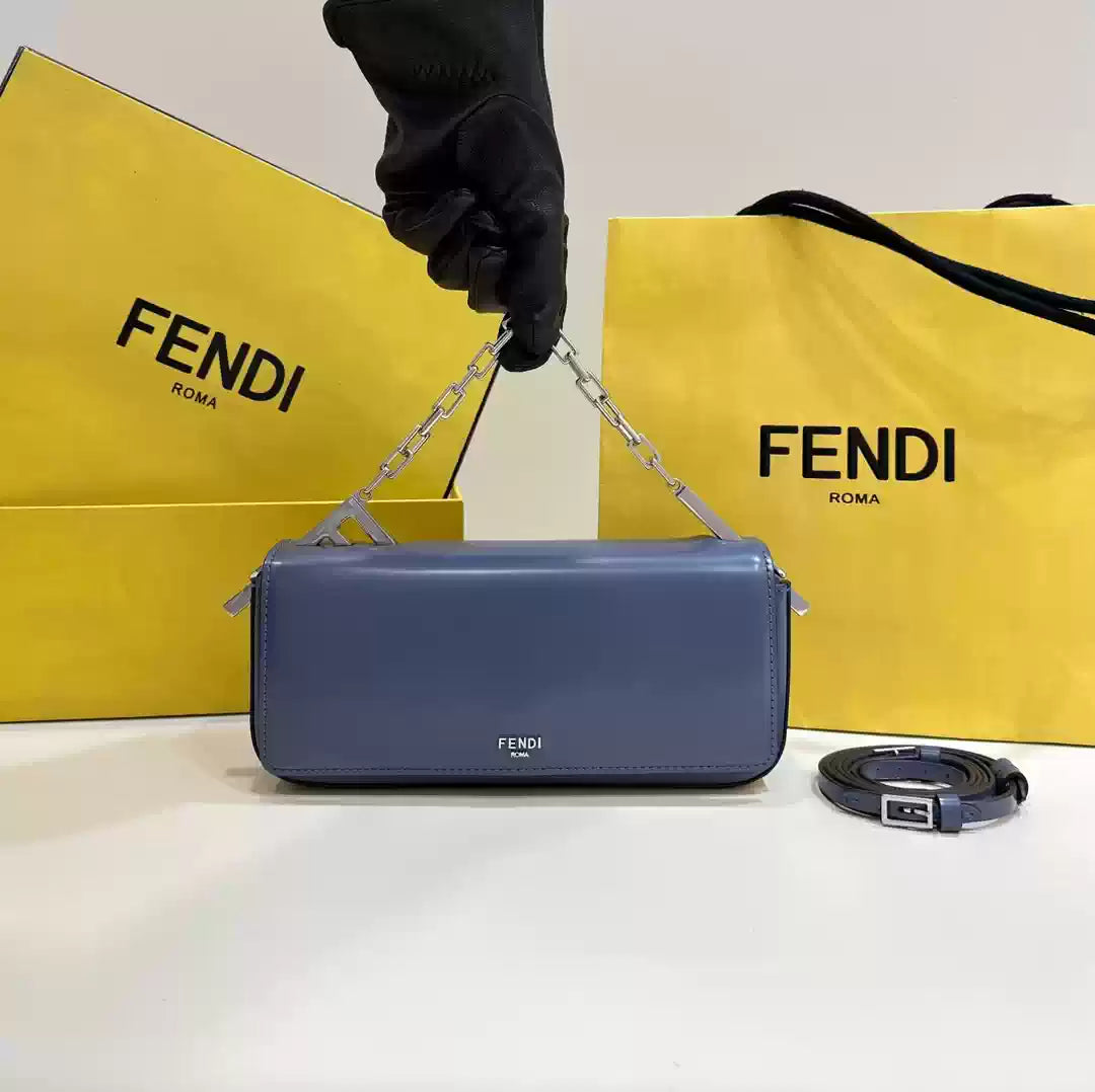 Fendi 8BS072 Fendi First Sight Blue leather mini bag - Default Title - View 1