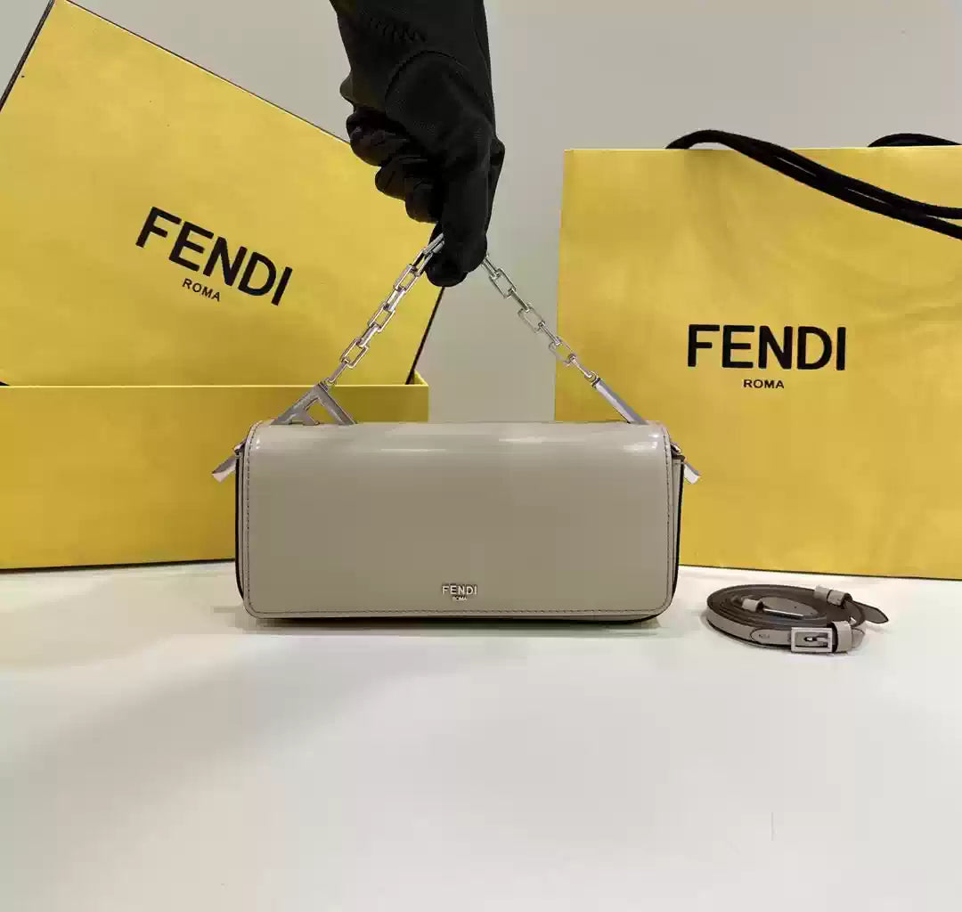 Fendi 8BS072 Fendi First Sight Gray leather mini bag - Default Title - View 1