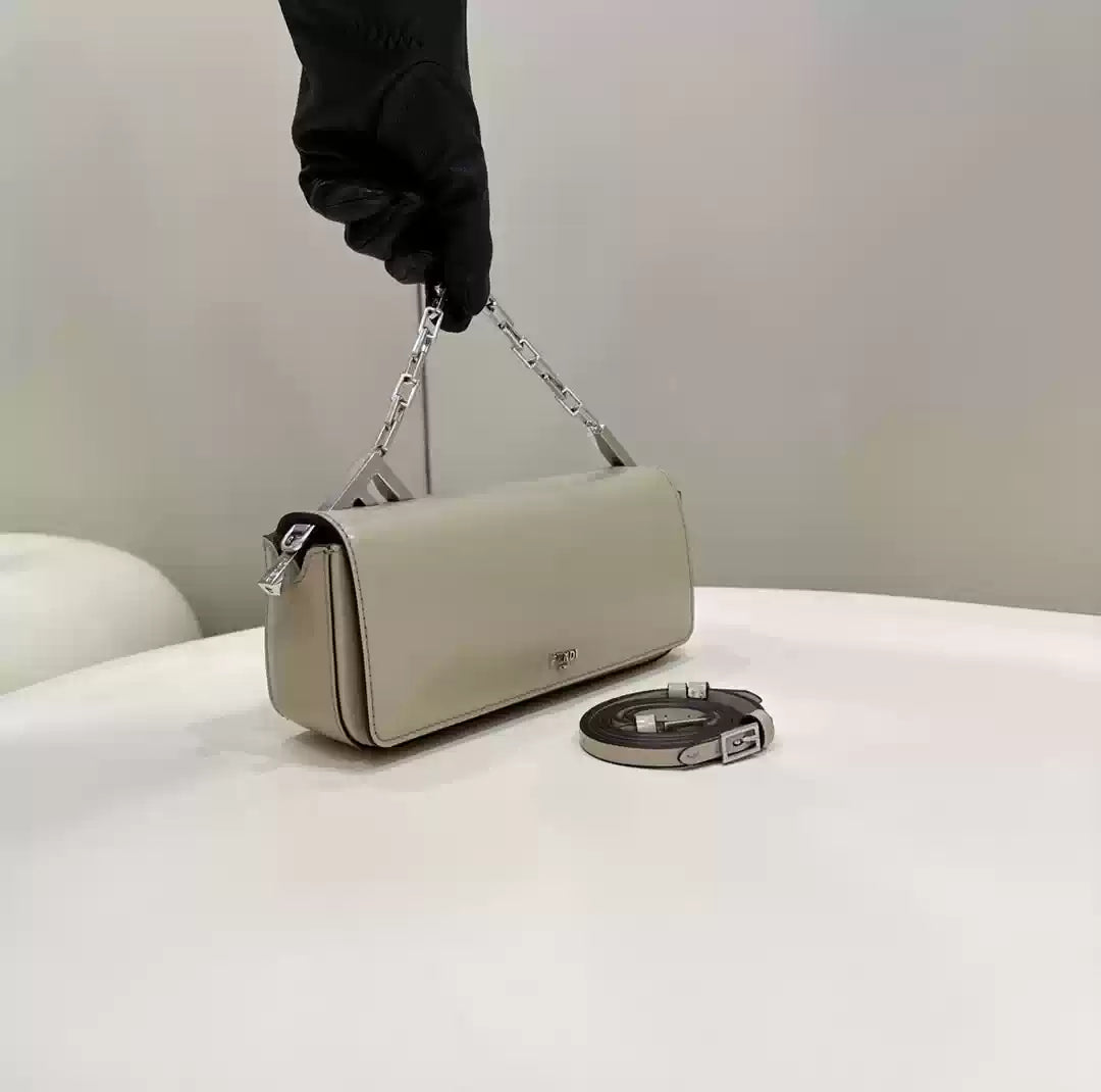 Fendi 8BS072 Fendi First Sight Gray leather mini bag - Default Title - View 3