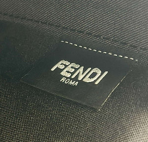 Fendi  8BS073 Baguette Pouch Blue denim-effect FF jacquard charm pouch with chain - Default Title - View 7