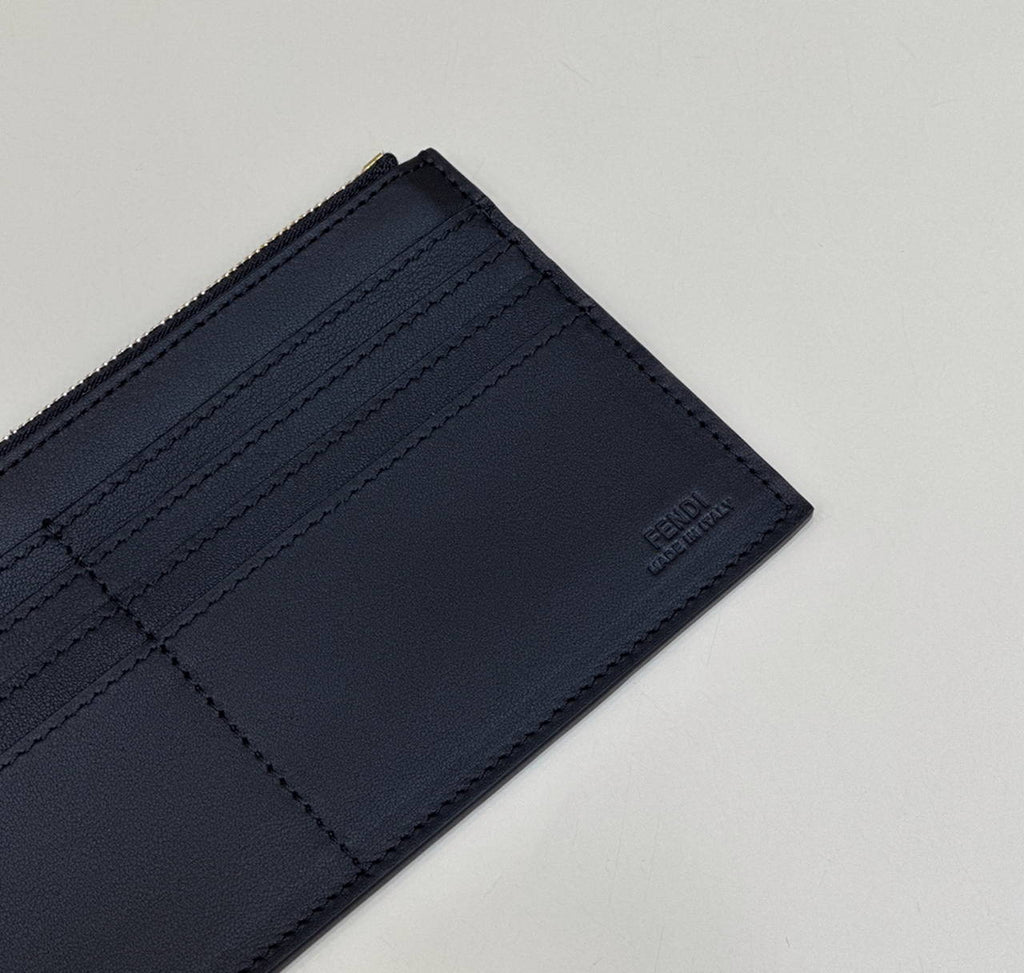 Fendi  8BS076 Fendigraphy Wallet On Chain Black leather wallet
