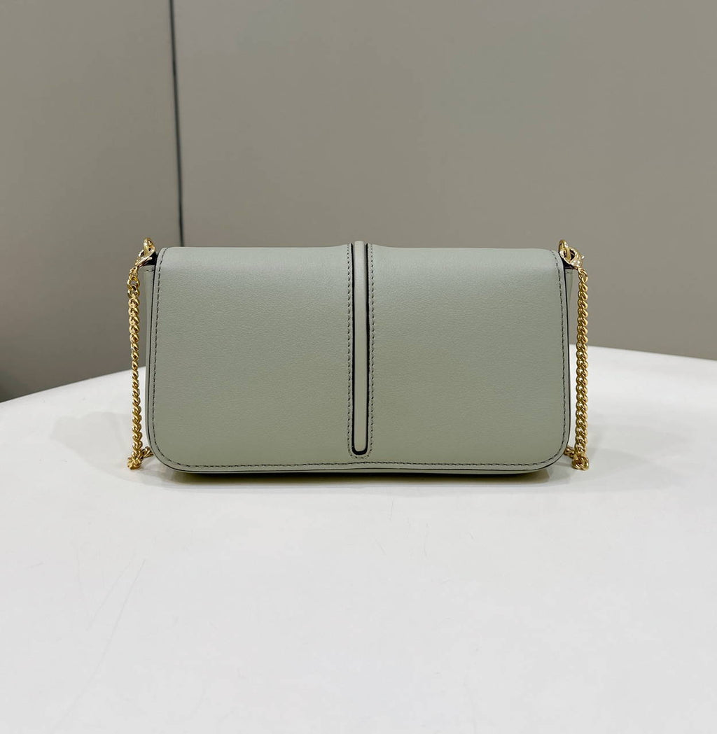 Fendi  8BS076 Fendigraphy Wallet On Chain Green leather wallet