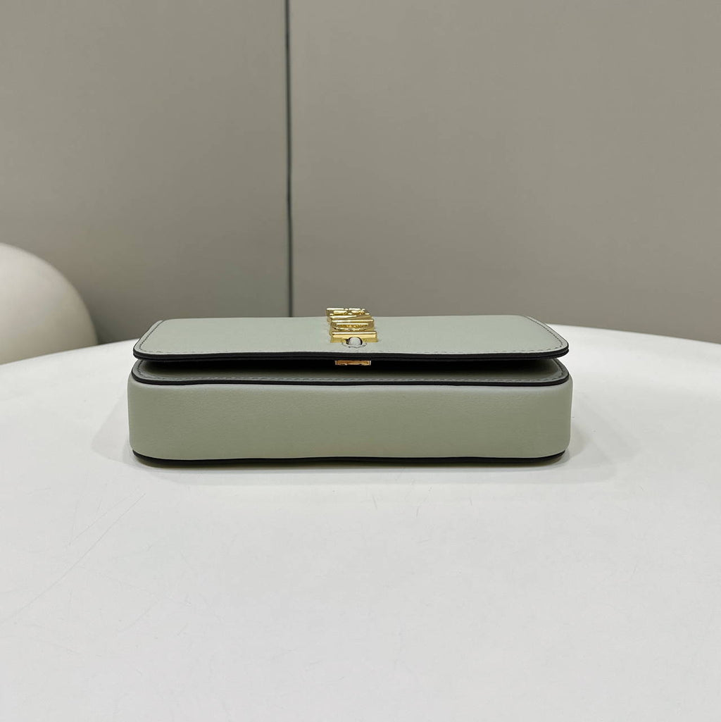 Fendi  8BS076 Fendigraphy Wallet On Chain Green leather wallet