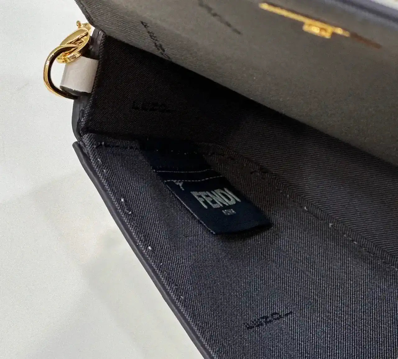 Fendi  8BS076 Fendigraphy Wallet On Chain White leather wallet