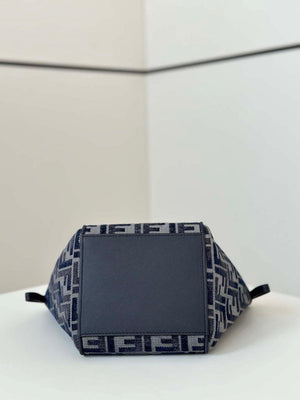 Fendi 8BS083 Fendi Origami Mini Transformable dark blue FF chenille mini-bag 8626BGs - Default Title - View 4