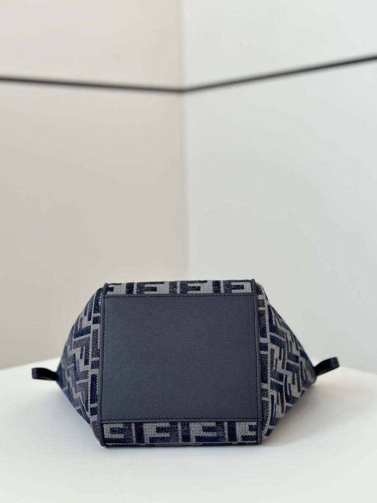 Fendi 8BS083 Fendi Origami Mini Transformable dark blue FF chenille mini-bag 8626BGs