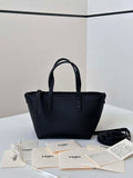 Fendi 8BS096 Black Selleria bag with 62 hand-sewn topstitches 8655C