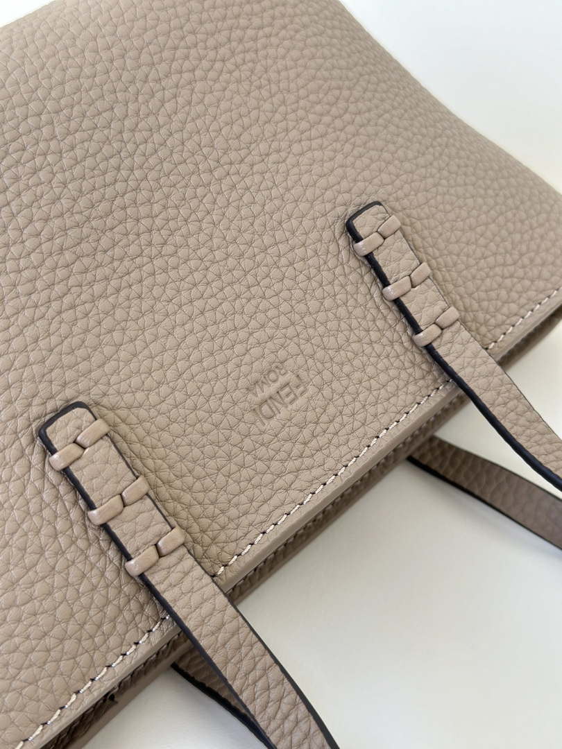 Fendi 8BS096 Gray Selleria bag with 62 hand-sewn topstitches 8655C