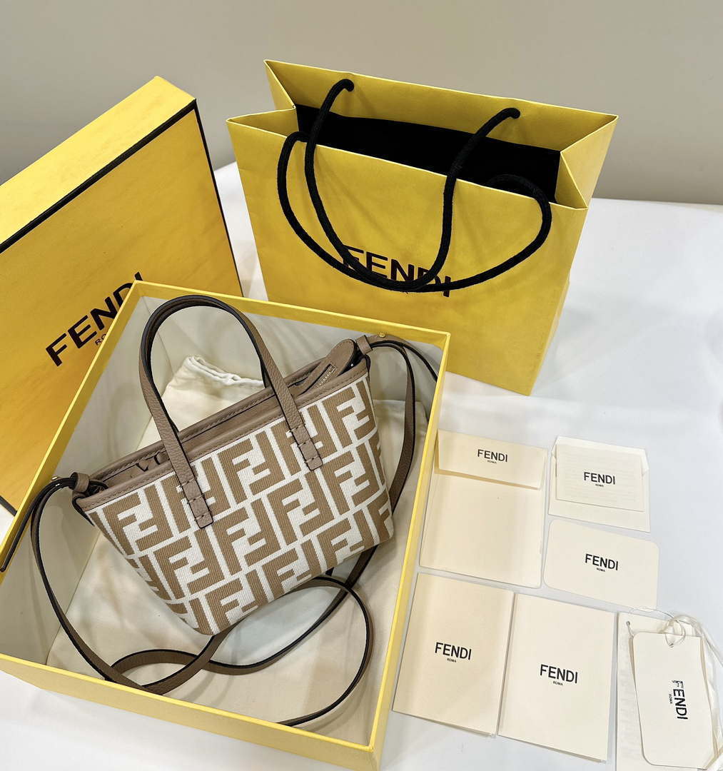 Fendi 8BS096 Roll Mini Apricot FF chenille mini-bag 8655