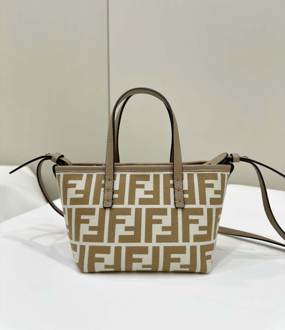 Fendi 8BS096 Roll Mini Apricot FF chenille mini-bag 8655
