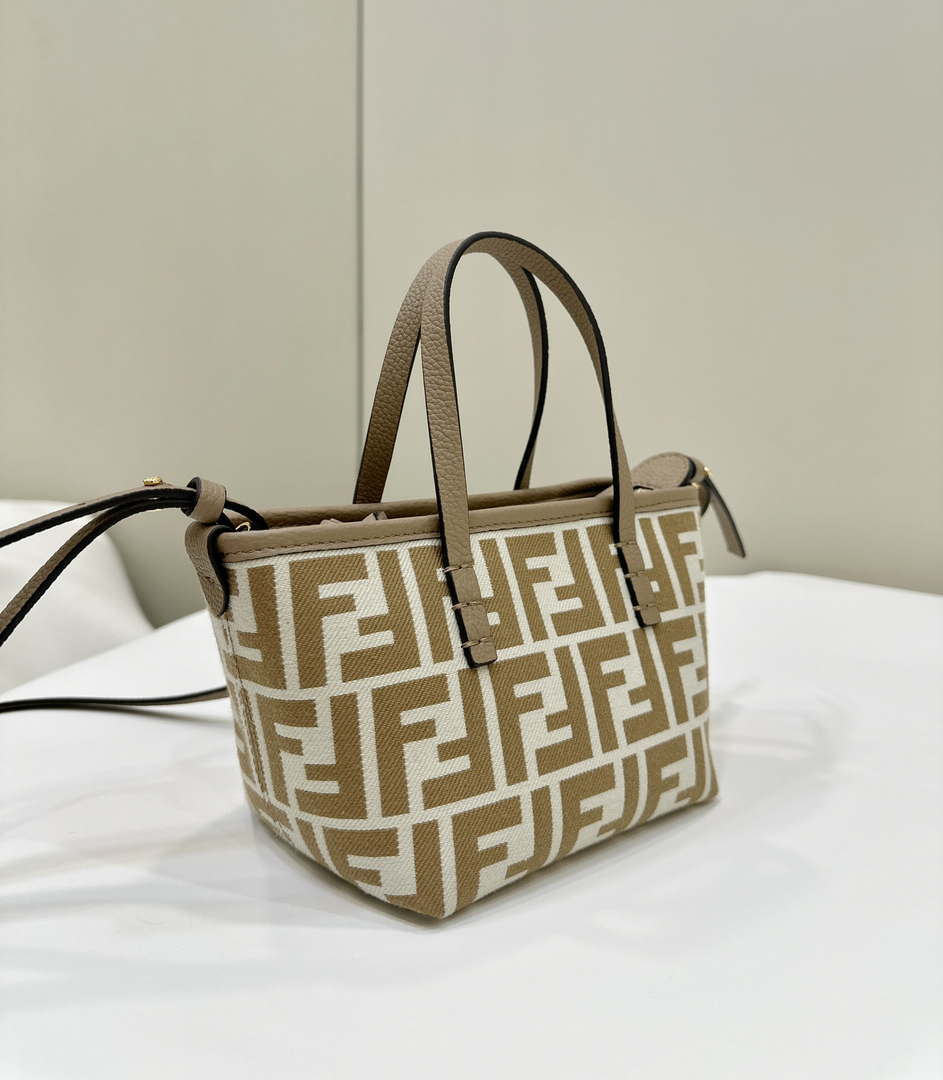 Fendi 8BS096 Roll Mini Apricot FF chenille mini-bag 8655