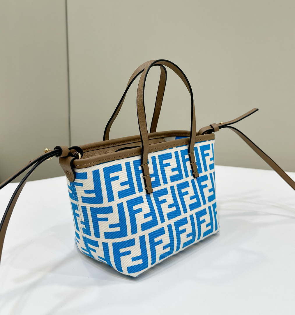 Fendi 8BS096 Roll Mini Blue FF chenille mini-bag 8655