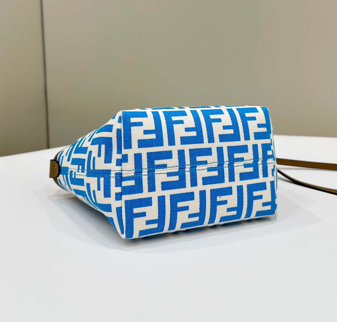 Fendi 8BS096 Roll Mini Blue FF chenille mini-bag 8655