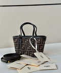 Fendi 8BS096 Roll Mini Brown FF chenille mini-bag 8655