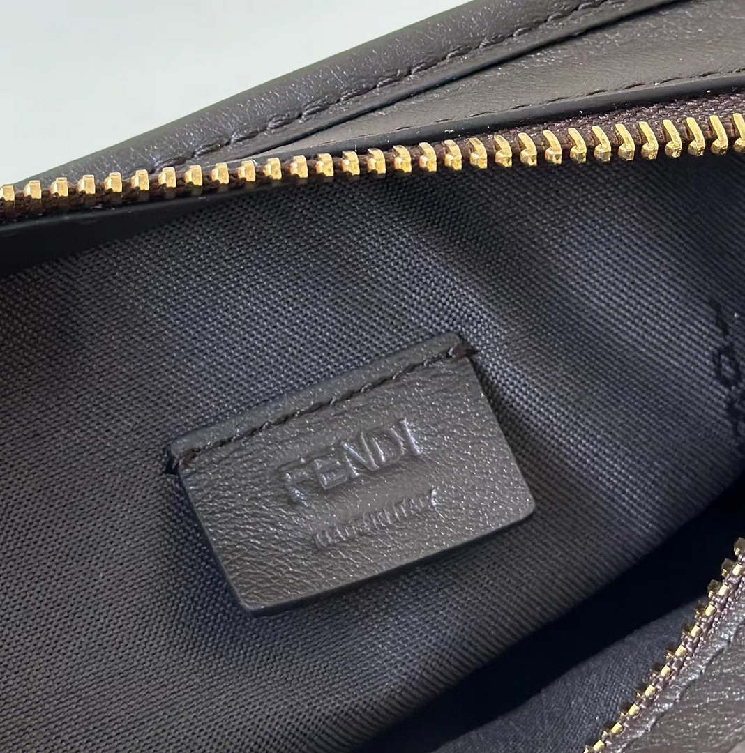 Fendi 8BS096 Roll Mini Brown FF chenille mini-bag 8655