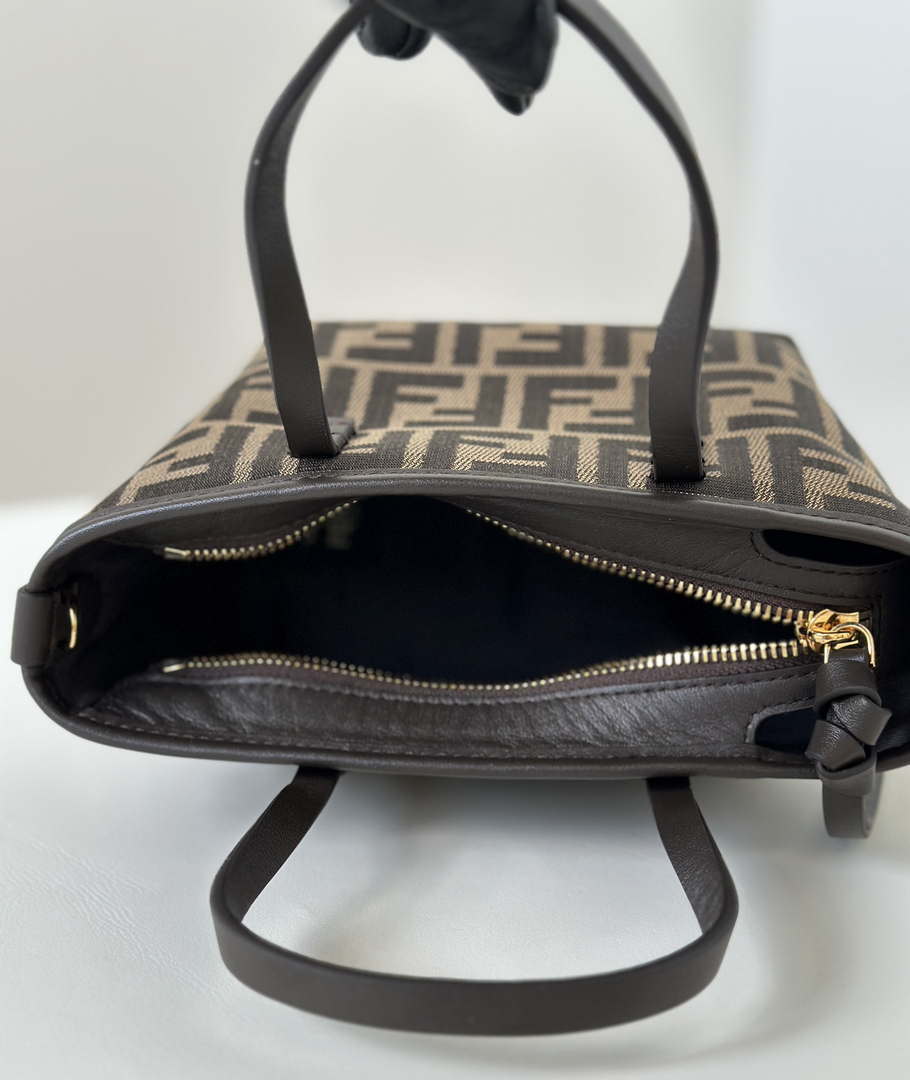 Fendi 8BS096 Roll Mini Brown FF chenille mini-bag 8655