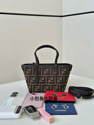Fendi 8BS096 Roll Mini Brown FF chenille mini-bag 8655 - Default Title - View 9