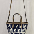 Fendi 8BS096 Roll Mini Midnight blue FF chenille mini-bag 8655 - Default Title - View 1