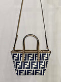 Fendi 8BS096 Roll Mini Midnight blue FF chenille mini-bag 8655