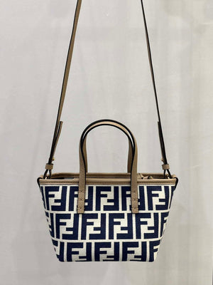 Fendi 8BS096 Roll Mini Midnight blue FF chenille mini-bag 8655 - Default Title - View 1