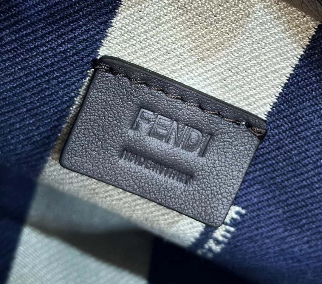 Fendi 8BS096 Roll Mini Midnight blue FF chenille mini-bag 8655