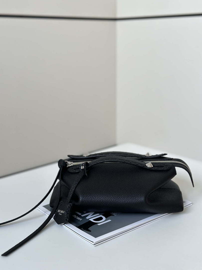 Fendi 8BS098 By The Way Selleria Mini Black Selleria mini-bag with 156 hand-sewn stitches 8668s