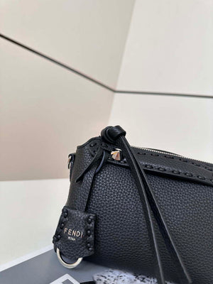 Fendi 8BS098 By The Way Selleria Mini Black Selleria mini-bag with 156 hand-sewn stitches 8668s - Default Title - View 4