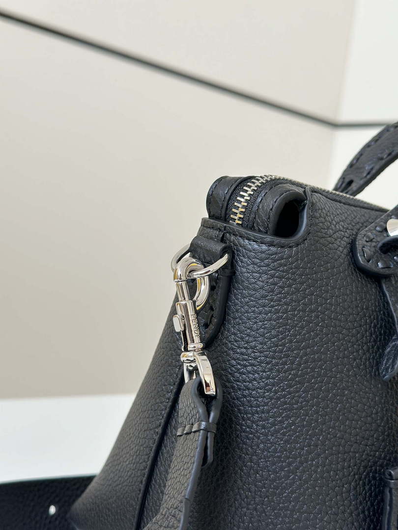 Fendi 8BS098 By The Way Selleria Mini Black Selleria mini-bag with 156 hand-sewn stitches 8668s