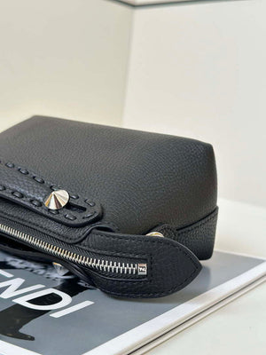 Fendi 8BS098 By The Way Selleria Mini Black Selleria mini-bag with 156 hand-sewn stitches 8668s - Default Title - View 6