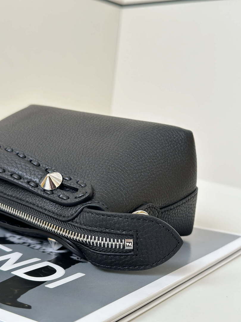 Fendi 8BS098 By The Way Selleria Mini Black Selleria mini-bag with 156 hand-sewn stitches 8668s