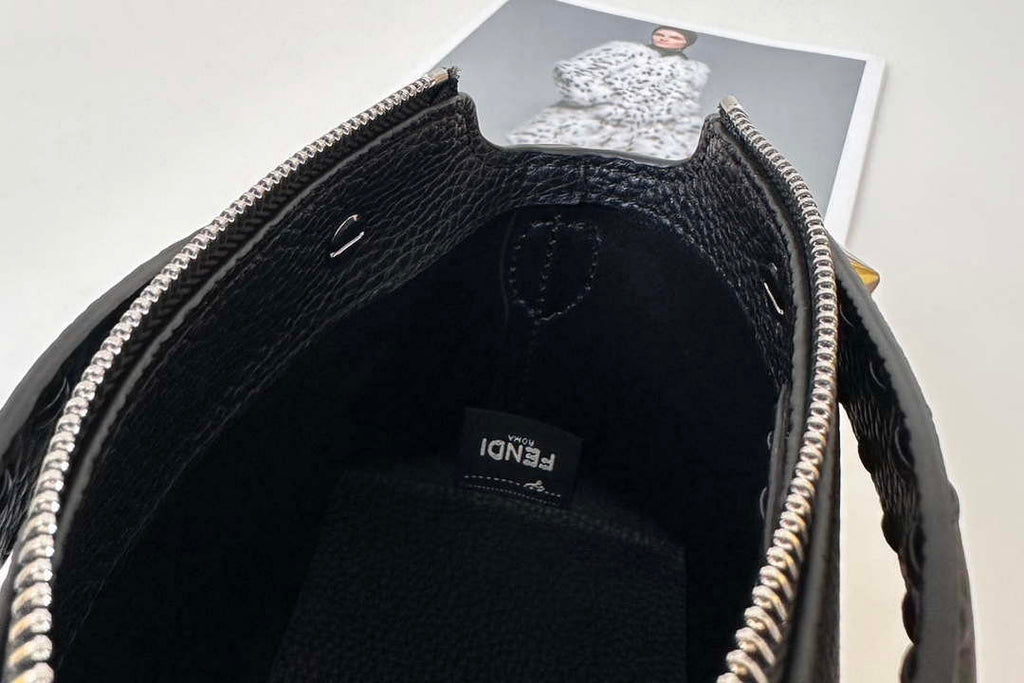 Fendi 8BS098 By The Way Selleria Mini Black Selleria mini-bag with 156 hand-sewn stitches 8668s