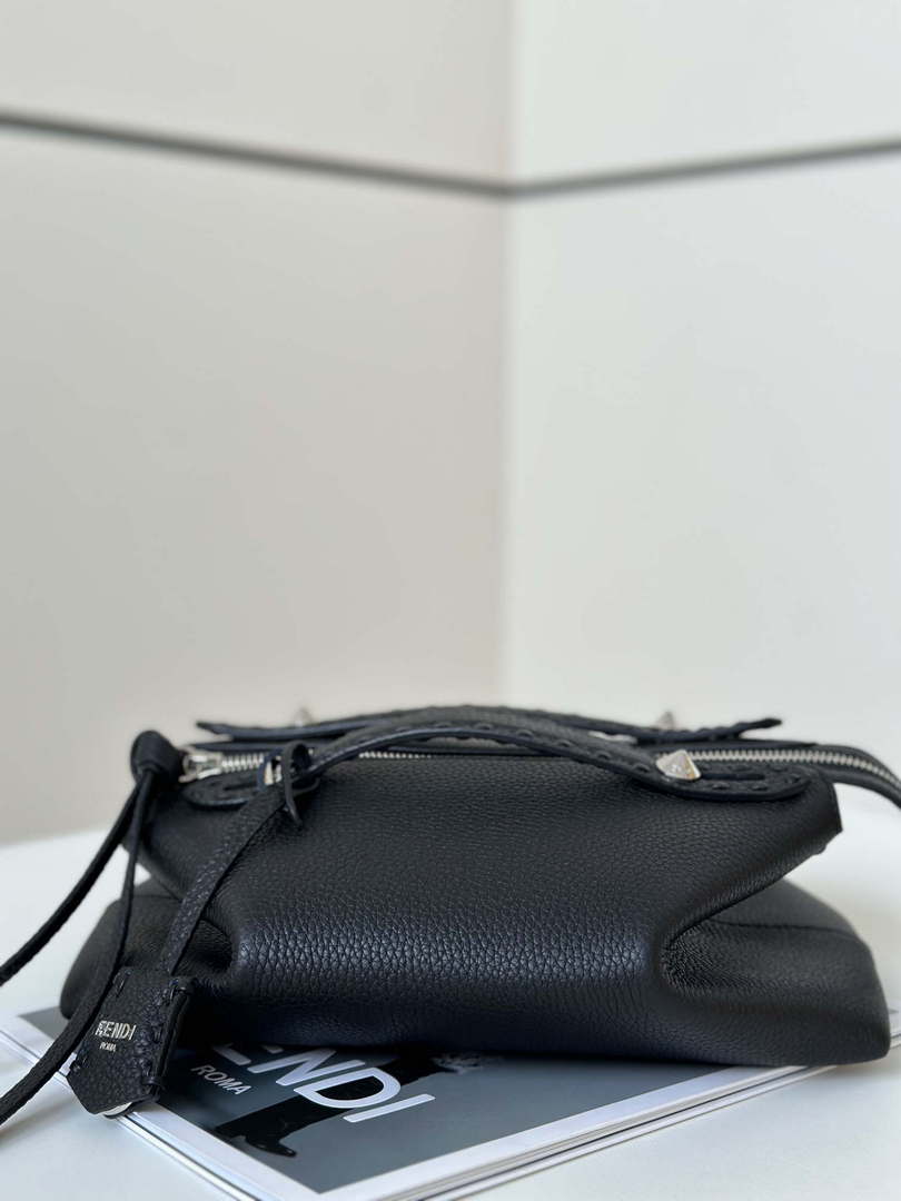 Fendi 8BS098 By The Way Selleria Mini Black Selleria mini-bag with 156 hand-sewn stitches 8668s
