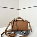 Fendi 8BS098 By The Way Selleria Mini Cappuccino-coloured Selleria mini-bag with 156 hand-sewn stitches 8668s - Default Title - View 1