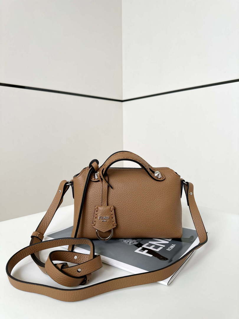 Fendi 8BS098 By The Way Selleria Mini Cappuccino-coloured Selleria mini-bag with 156 hand-sewn stitches 8668s